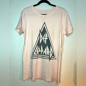 Def Leopard Band Tee pink, small Recycled Karma
